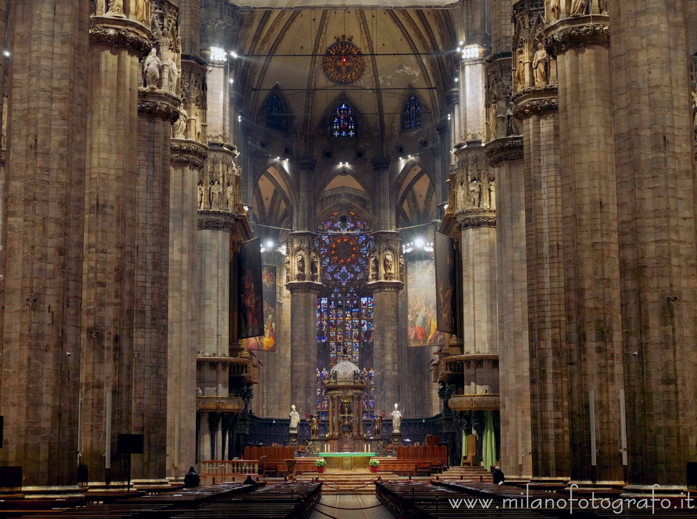 Milan (Italy) - Bottom of the central nave of the Cathedral